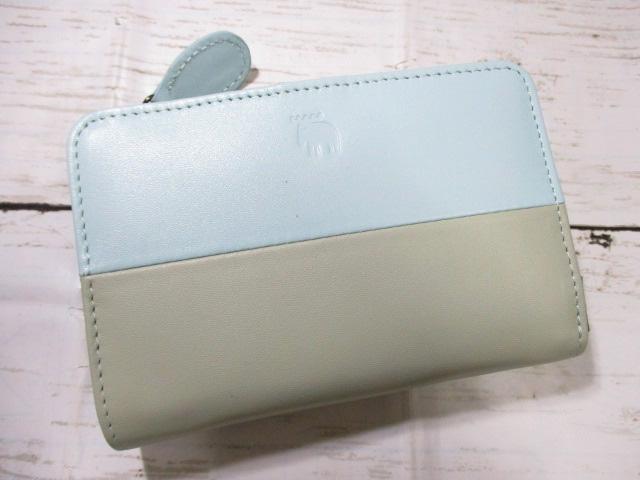 新品 財布 レディース 二つ折り L字ラウンド モズ moz 本革 バイカラー！