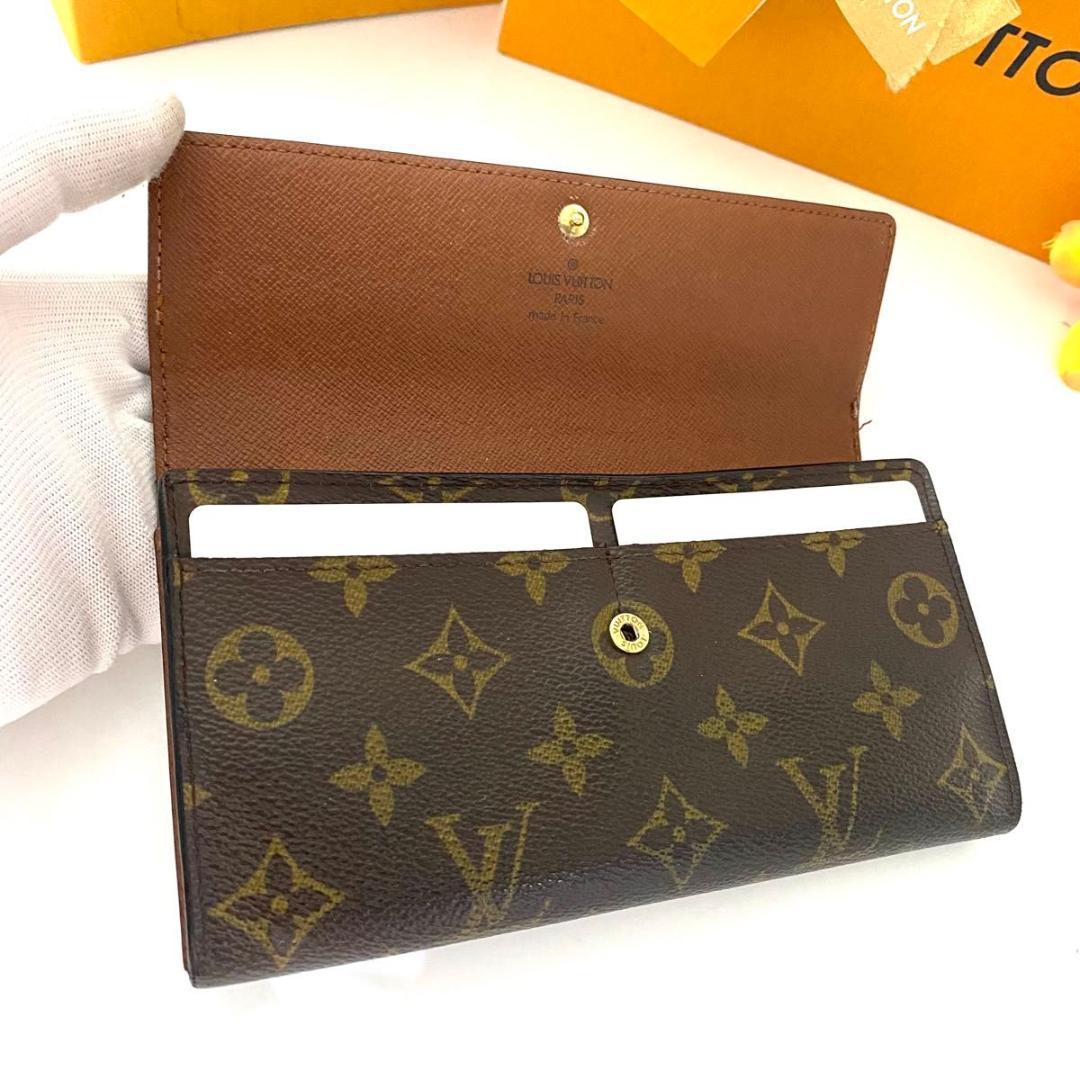 ルイ ヴィトン◎ポルトフォイユ サラ モノグラム ブラウン 長財布 フラップ 茶