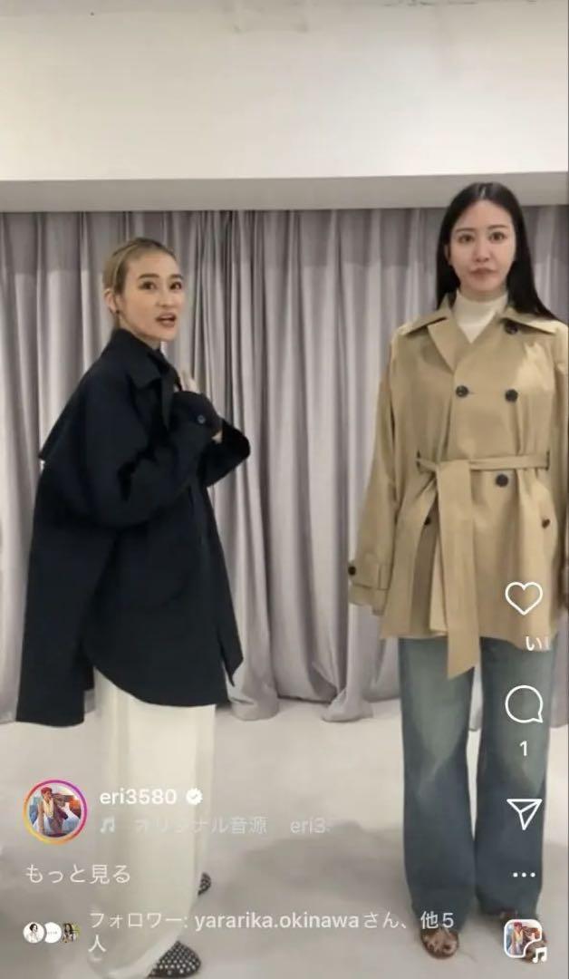 ELLIE 新発売のケープトレンチコート 【NAVY】 新品•未使用
