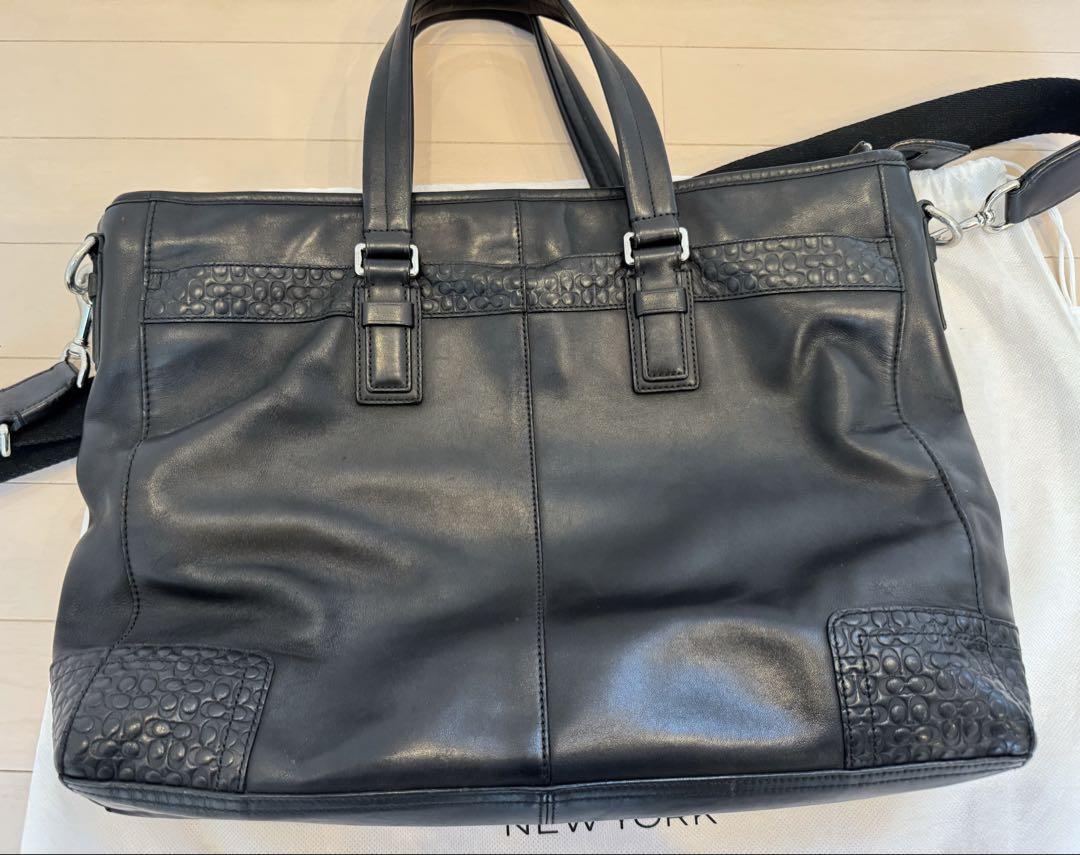 コーチ　coach　ビジネスバッグ　黒　本革　メンズ