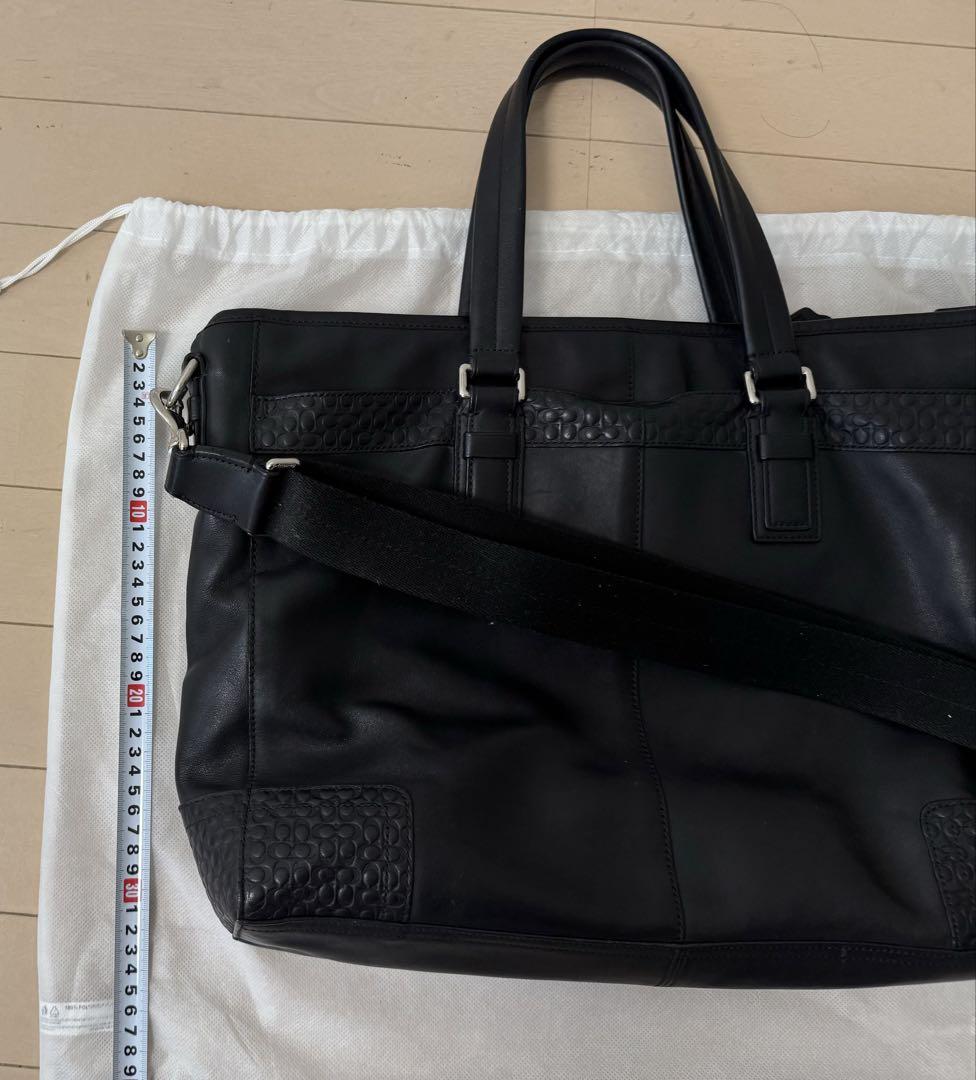 コーチ　coach　ビジネスバッグ　黒　本革　メンズ