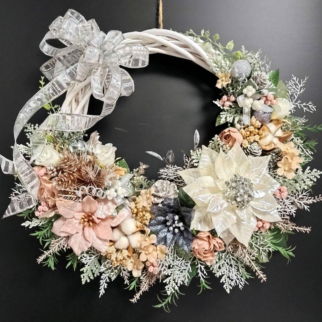 商品名【紗蘭】あいみょん❤ポインセチアのクリスマスフラワーリース