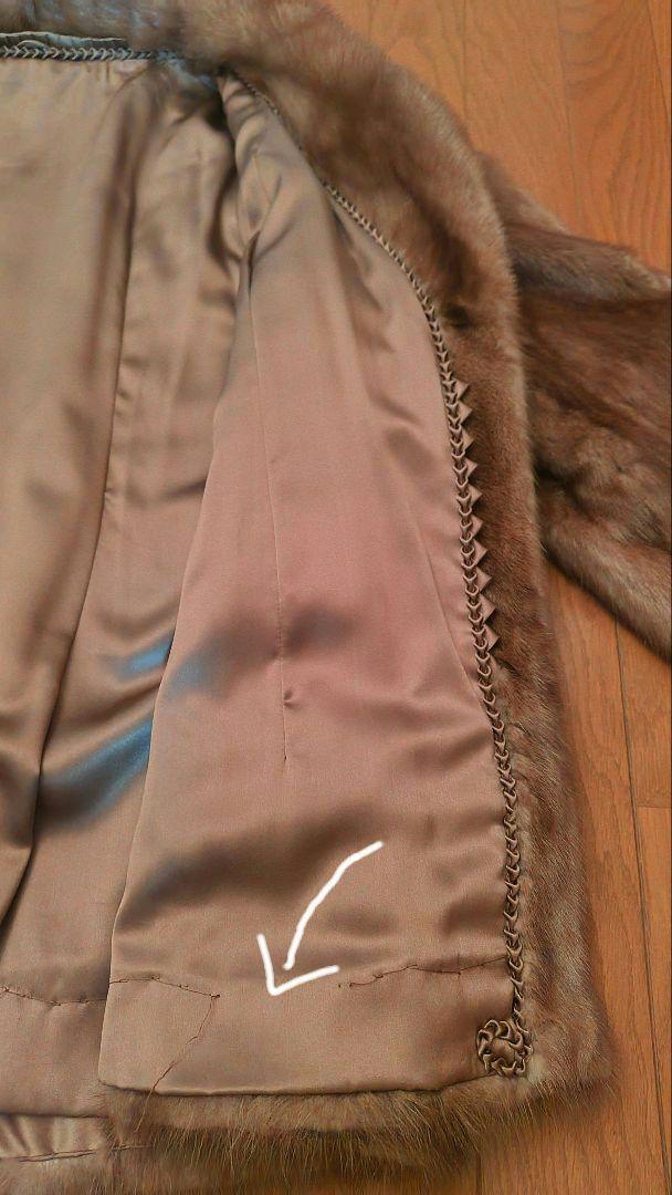 【美品】高級 毛皮 リアルファー ミンク　mink fur ブラウン M 美品】高級 毛皮 リアルファー ミンク mink fur ブラウン M