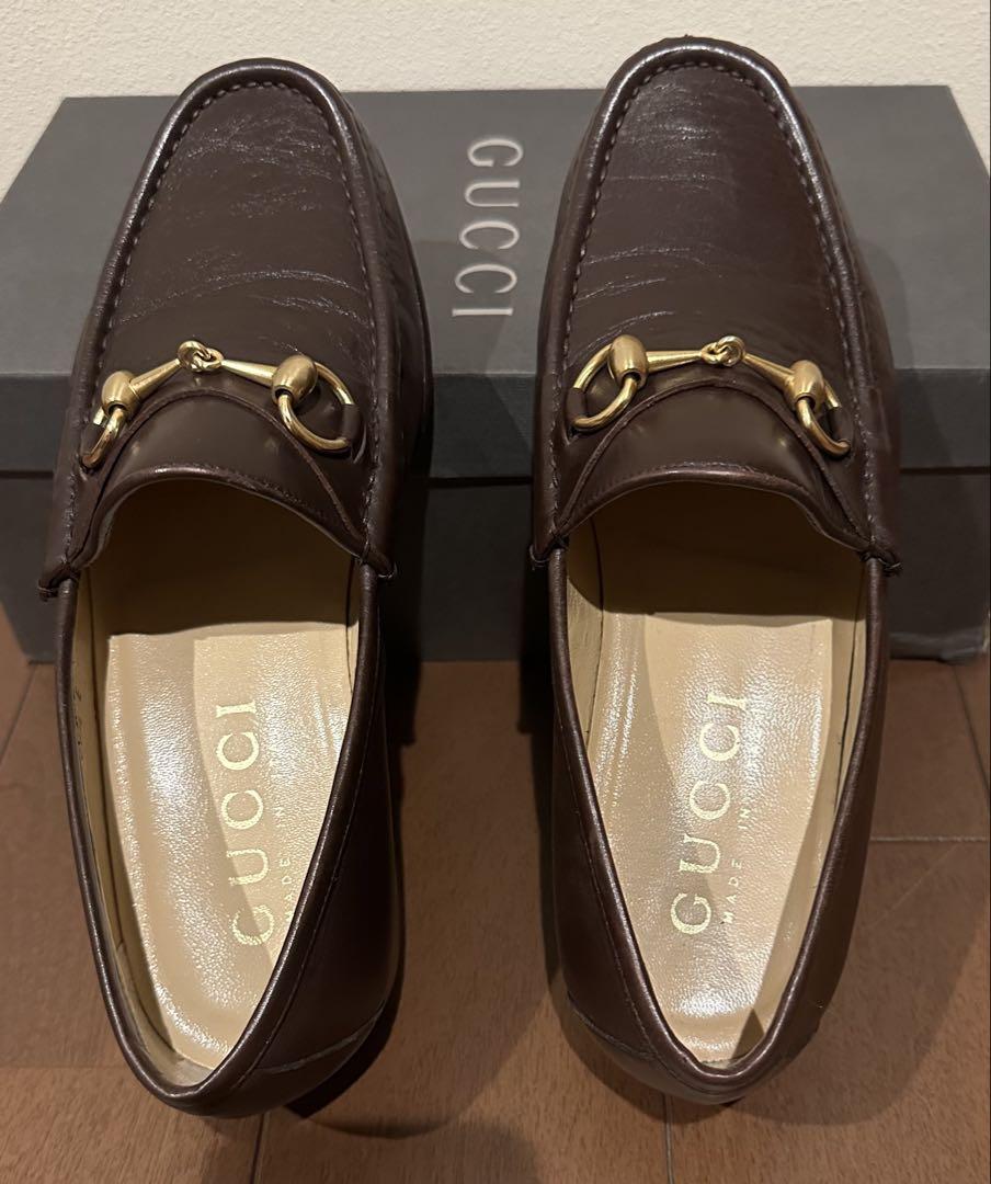 グッチ　ホースビットローファー　　ブラウン　GUCCI