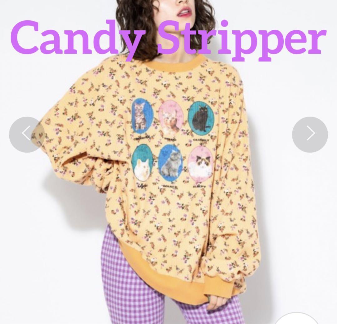 Candy Stripper 長袖トップス　ワッフルねこスウェット　イエロー　M 9,125円