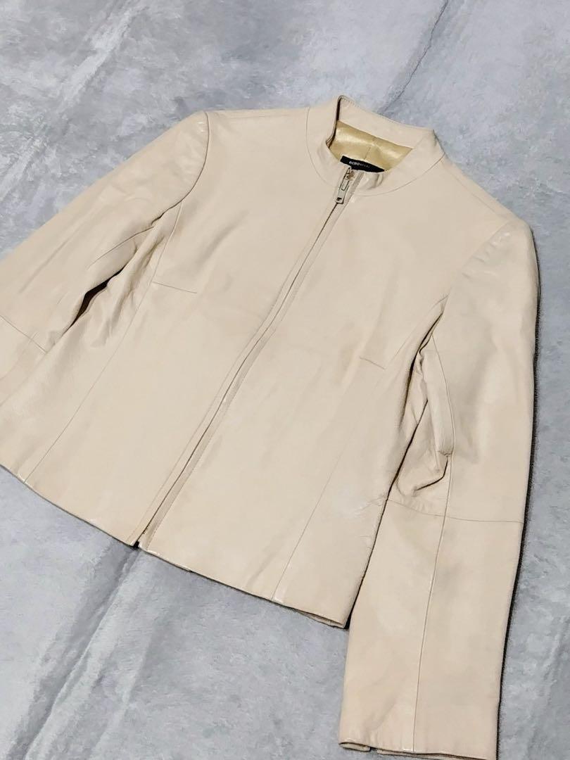 BCBGMAXAZRIA シープスキン レザー シングル ライダース