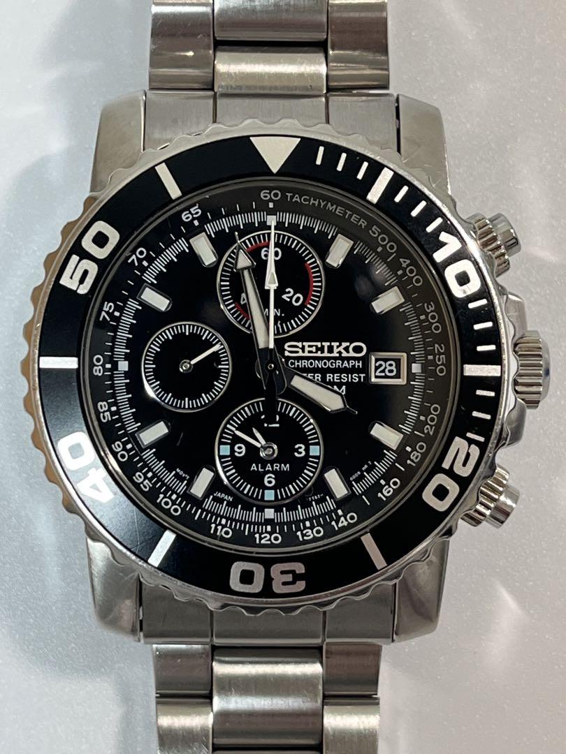 SEIKO セイコー ダイバー クロノグラフ 腕時計 7T62-0CV0