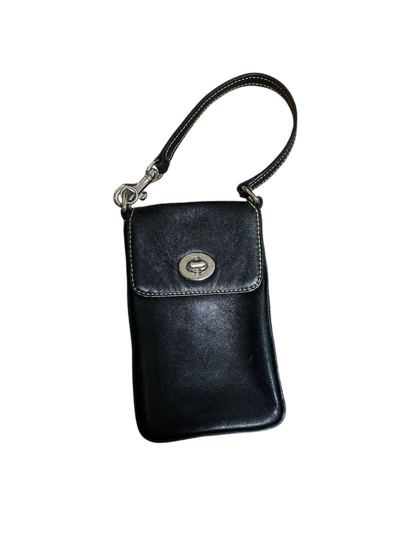 レディース COACH コーチ レザー スマホバッグ スマホケース 黒 ブラック