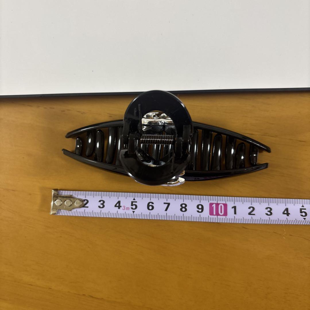 ノベルティシルバーロゴCHANEL ブラック ヘアクリップ 約12.5cm