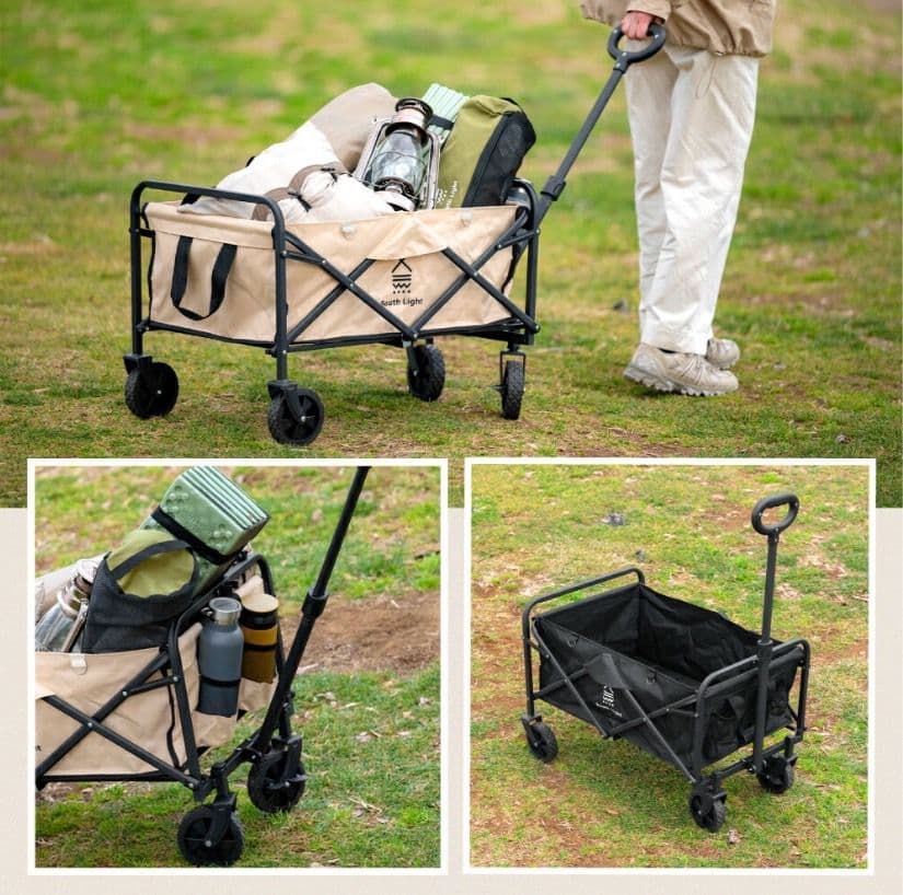 アウトドアワゴン 折りたたみ キャリーカート 58L コンパクトベージュ