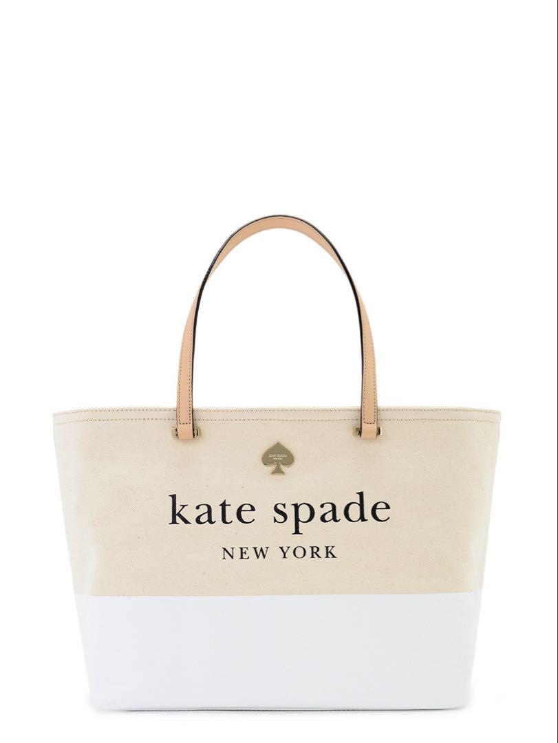 kate spade ベージュ ホワイト トートバッグ kate spade トートバッグ ベージュ/ホワイト - メルカリ