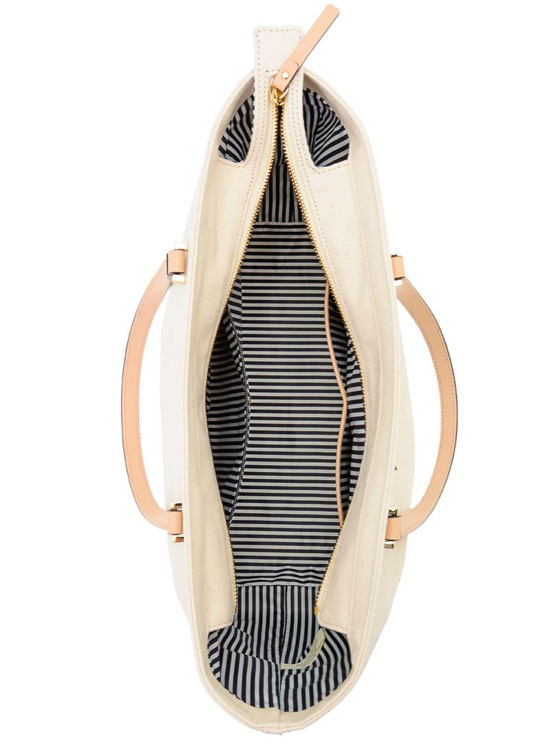 kate spade ベージュ ホワイト トートバッグ kate spade トートバッグ ベージュ/ホワイト - メルカリ
