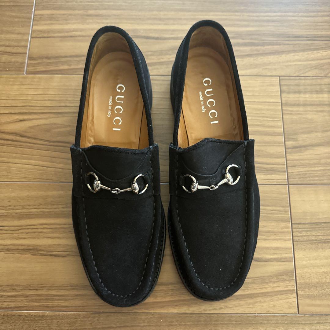 GUCCI ブラック スエード　ビットローファー 美品】GUCCI/ビットローファー/スウェード/ブラック/10.5E