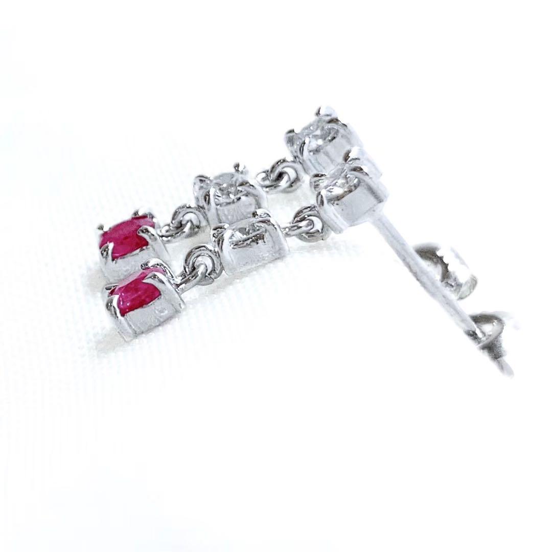 Pt900 ルビー ダイヤモンド ピアス 0.84ct D0.04ct — セルビー