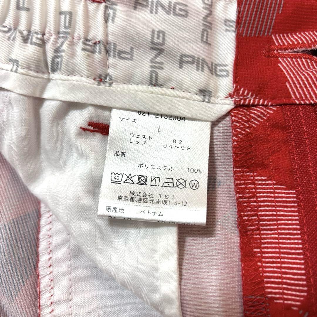 PING ピン L ハーフパンツ ショートパンツ ゴルフ レッド 総柄