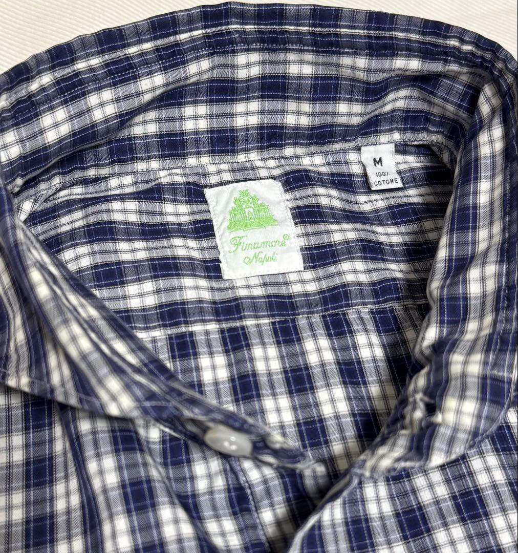 ◆国内正規品【M】フィナモレ ◆美品！ SERGIO『チェック・長袖シャツ』◆ ◇国内正規品【M】フィナモレ ◇美品！ SERGIO『チェック・長袖