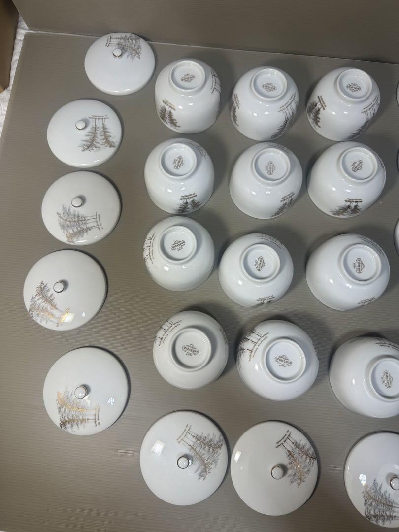 2301 深川製磁　茶器セット　急須2客　湯呑蓋付13客