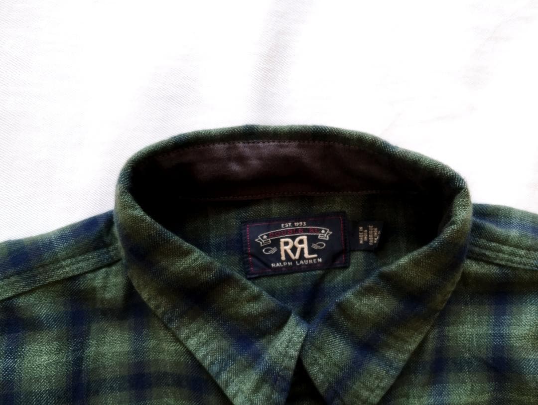 RRL　オンブレチェックシャツ　L