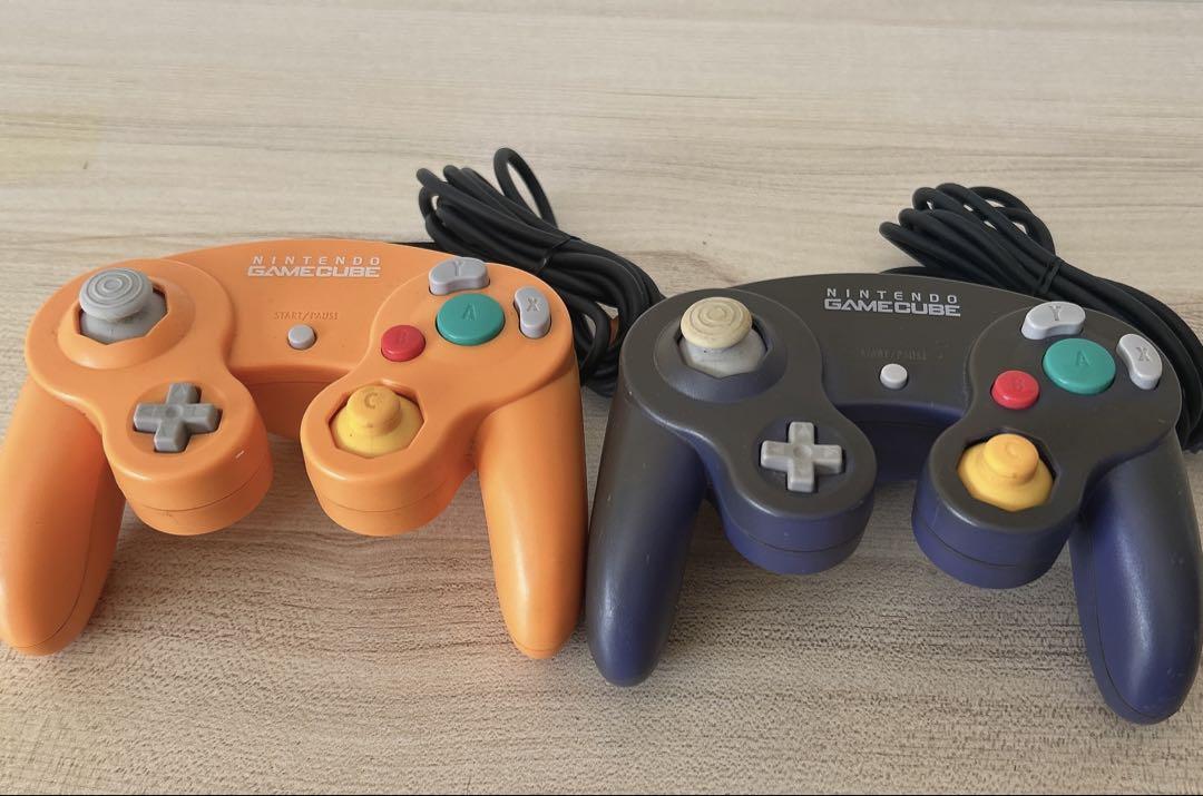 任天堂 ゲームキューブコントローラー オレンジ,紫 動作未確認