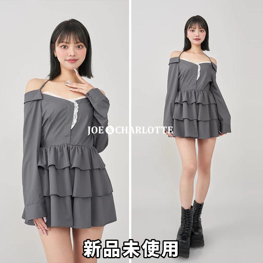 ダーリッチ darich オフショルホルターミニワンピース GRY FREE