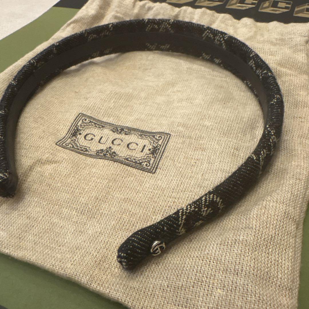 【即購入可】美品 GUCCI グッチ 652835 カチューシャ ブラック