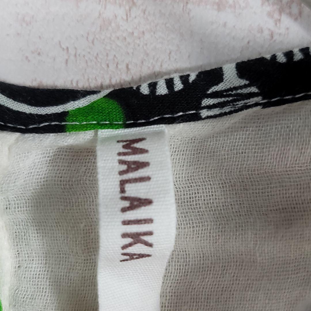 MALAIKA【XL】スカーフ柄 カットソー コットン ブラウス 7分袖 薄手
