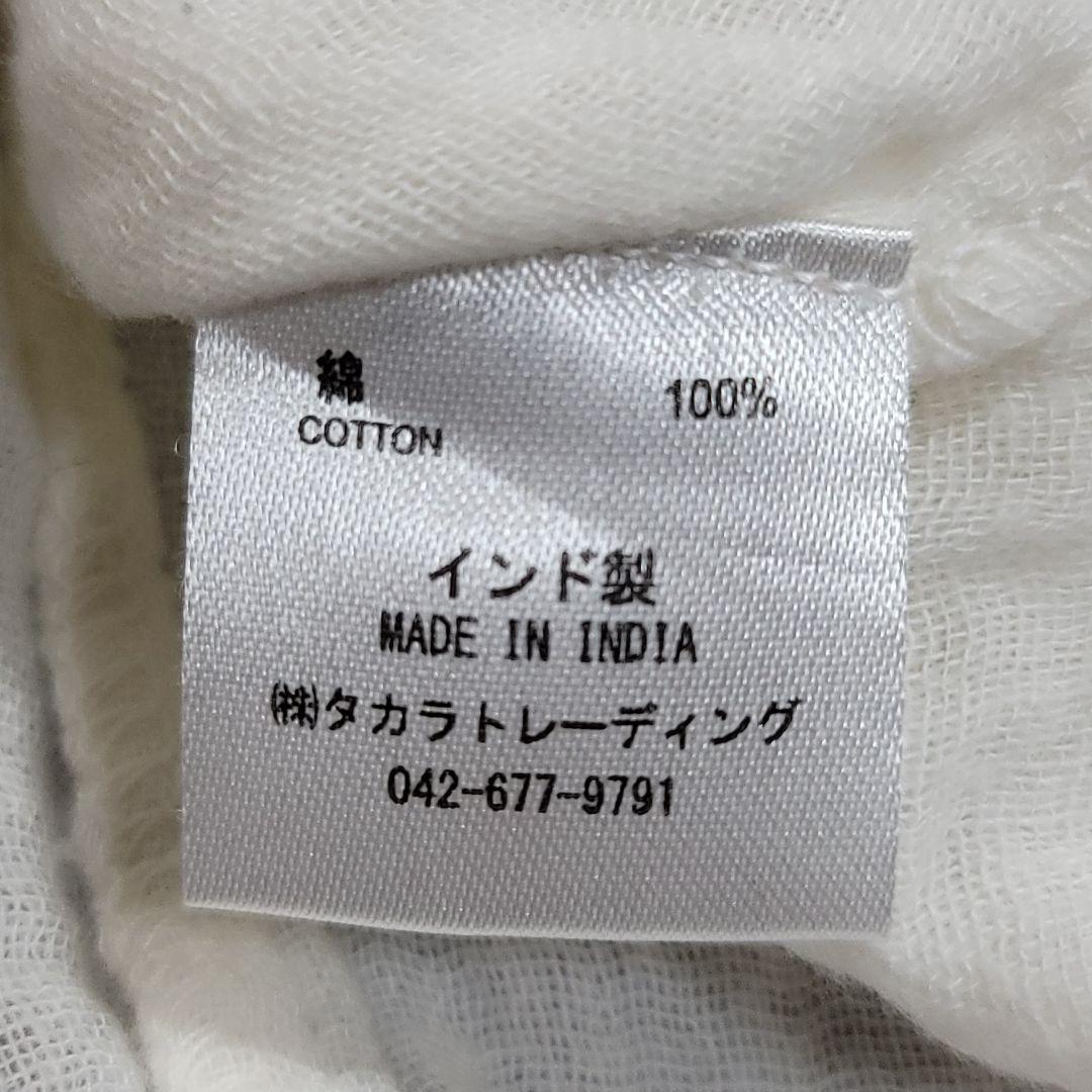 MALAIKA【XL】スカーフ柄 カットソー コットン ブラウス 7分袖 薄手
