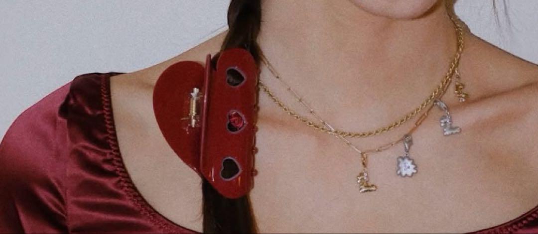 新品POTETE コフレ 3heart clip 赤