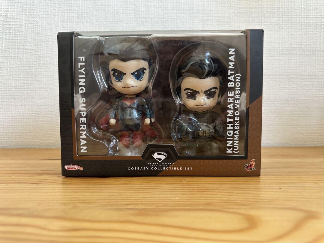 ★【未開封】バットマン（マスクなし）＆スーパーマン（フライング） コスベイビー