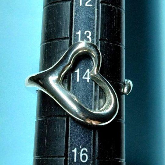 ティファニーオープンハートリング　14号　新品仕上げ　無傷未使用に近い
