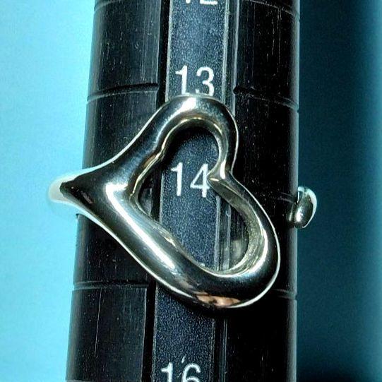 ティファニーオープンハートリング　14号　新品仕上げ　無傷未使用に近い
