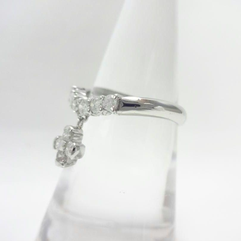 【美品】0.50ct　ダイヤモンド　カーブエタニティ　クロス　リング　プラチナ