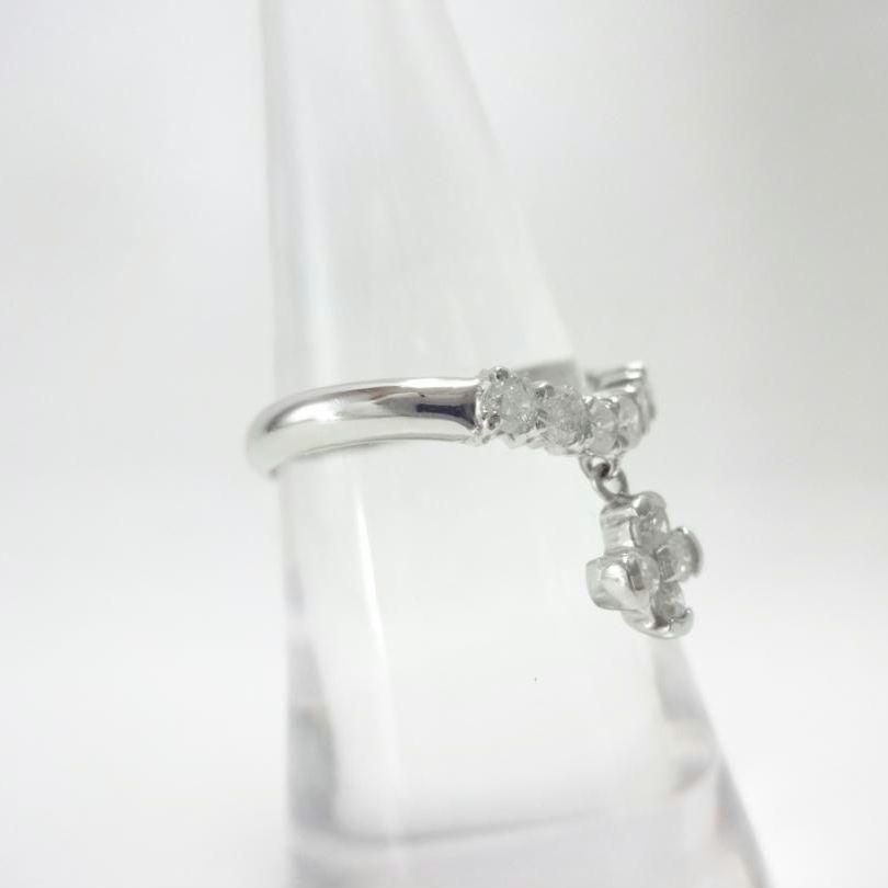 【美品】0.50ct　ダイヤモンド　カーブエタニティ　クロス　リング　プラチナ