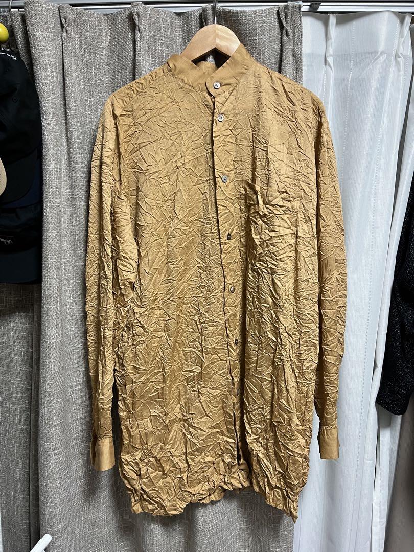 ISSEY MIYAKE しわ加工 ベージュ長袖シャツ