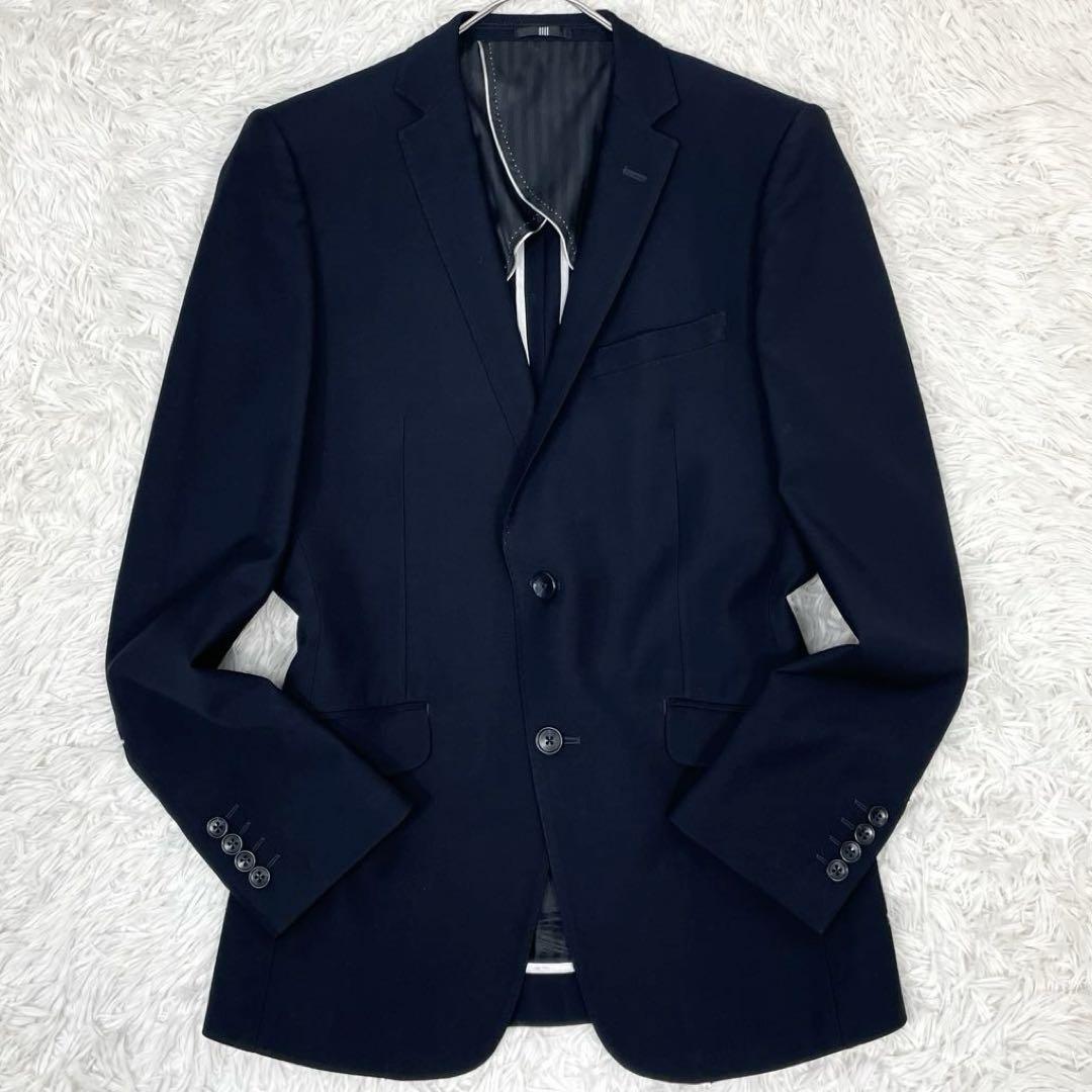 極美品✨スーツセレクト スーツ セットアップ ストレッチ パイピング 黒 L相当