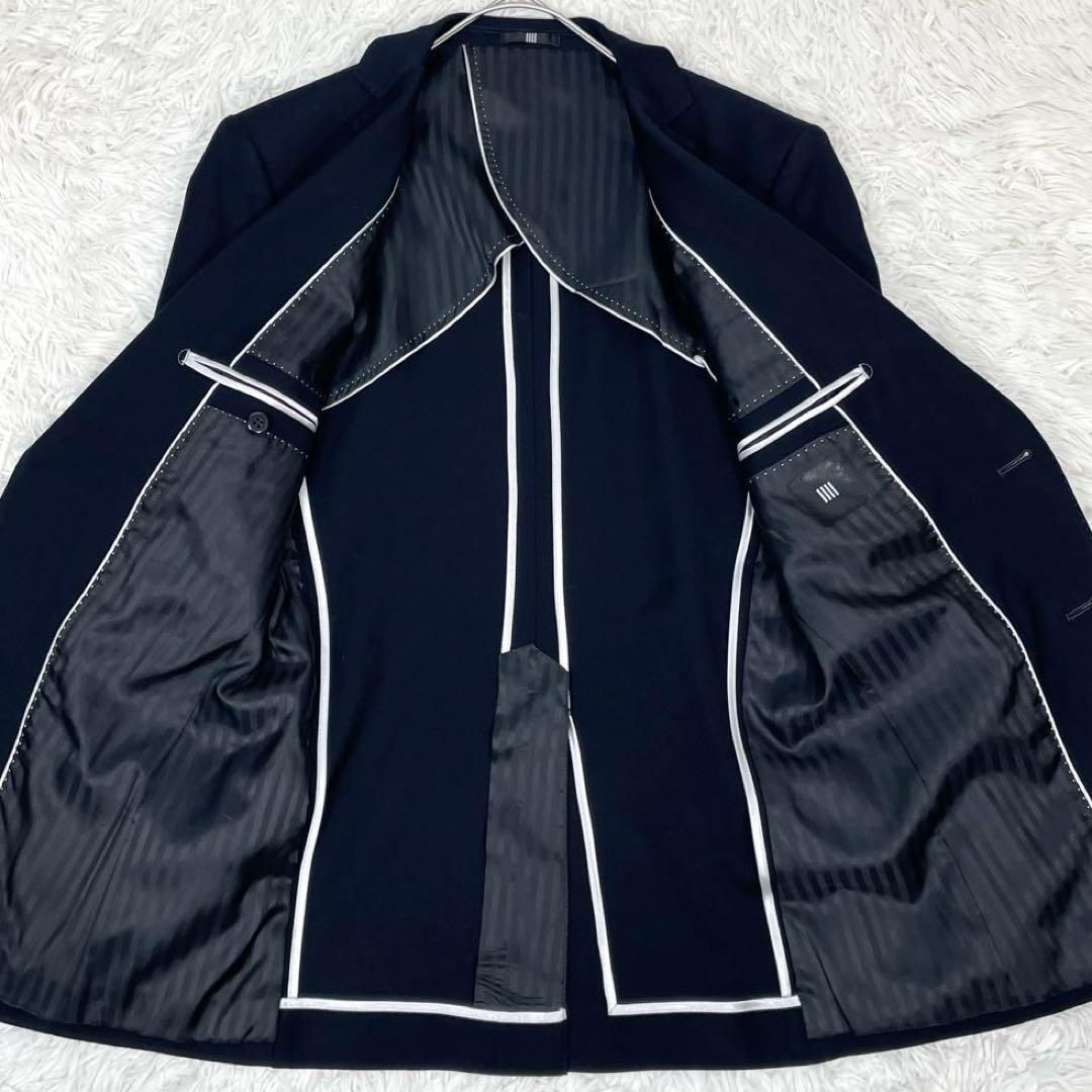 極美品✨スーツセレクト スーツ セットアップ ストレッチ パイピング 黒 L相当