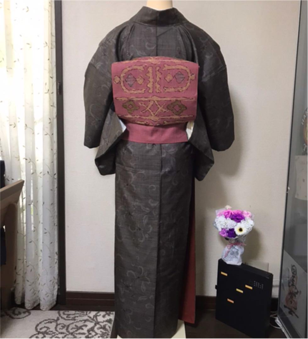 新作人気 大島紬 9マルキ 肩身丈159.5cm 裄64cm YUbBZ-m53463131253 泥大島 カタス式 安い新作