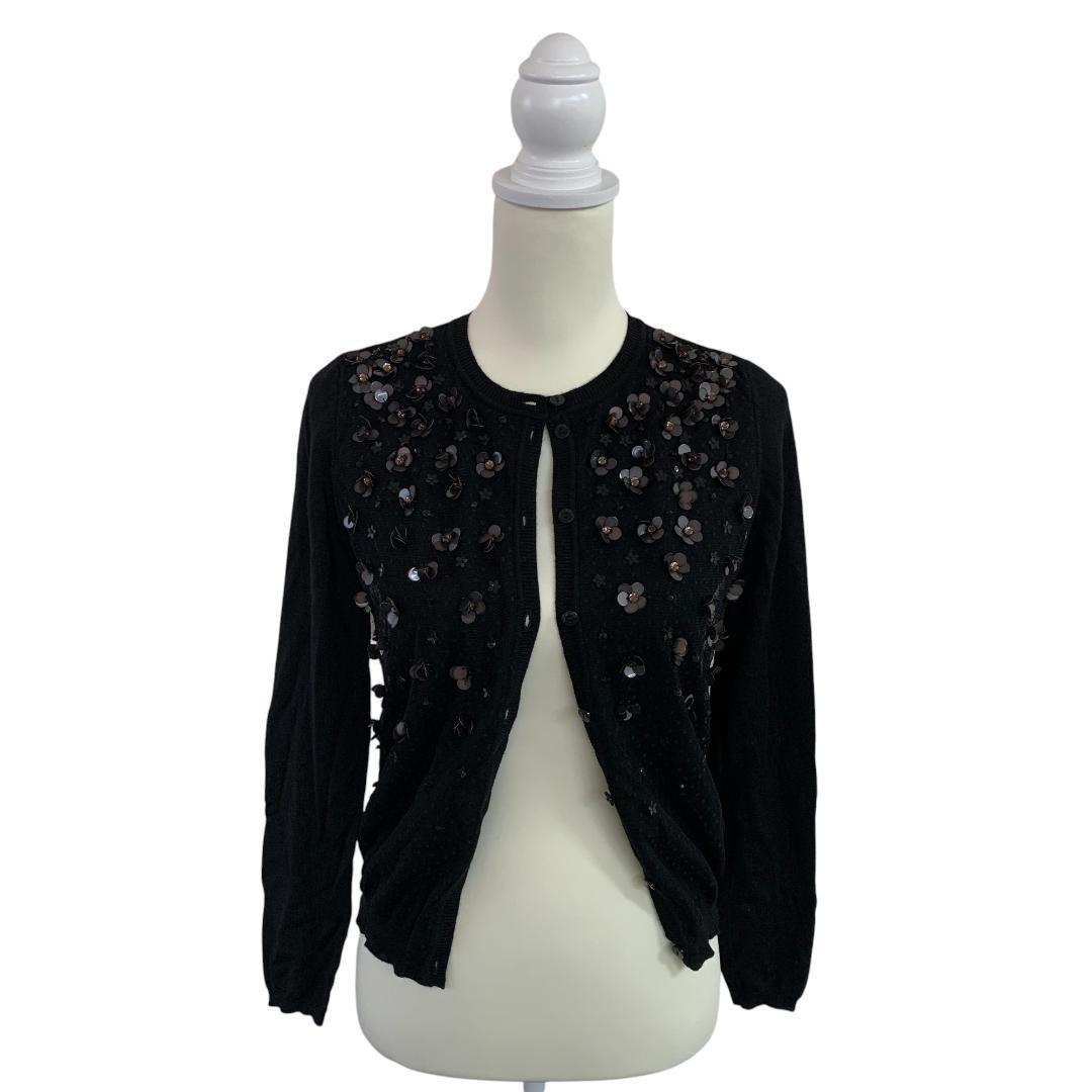 高評価！ ☆美品 REDVALENTINO ブラック ビーズ装飾 カーディガン S トップス
