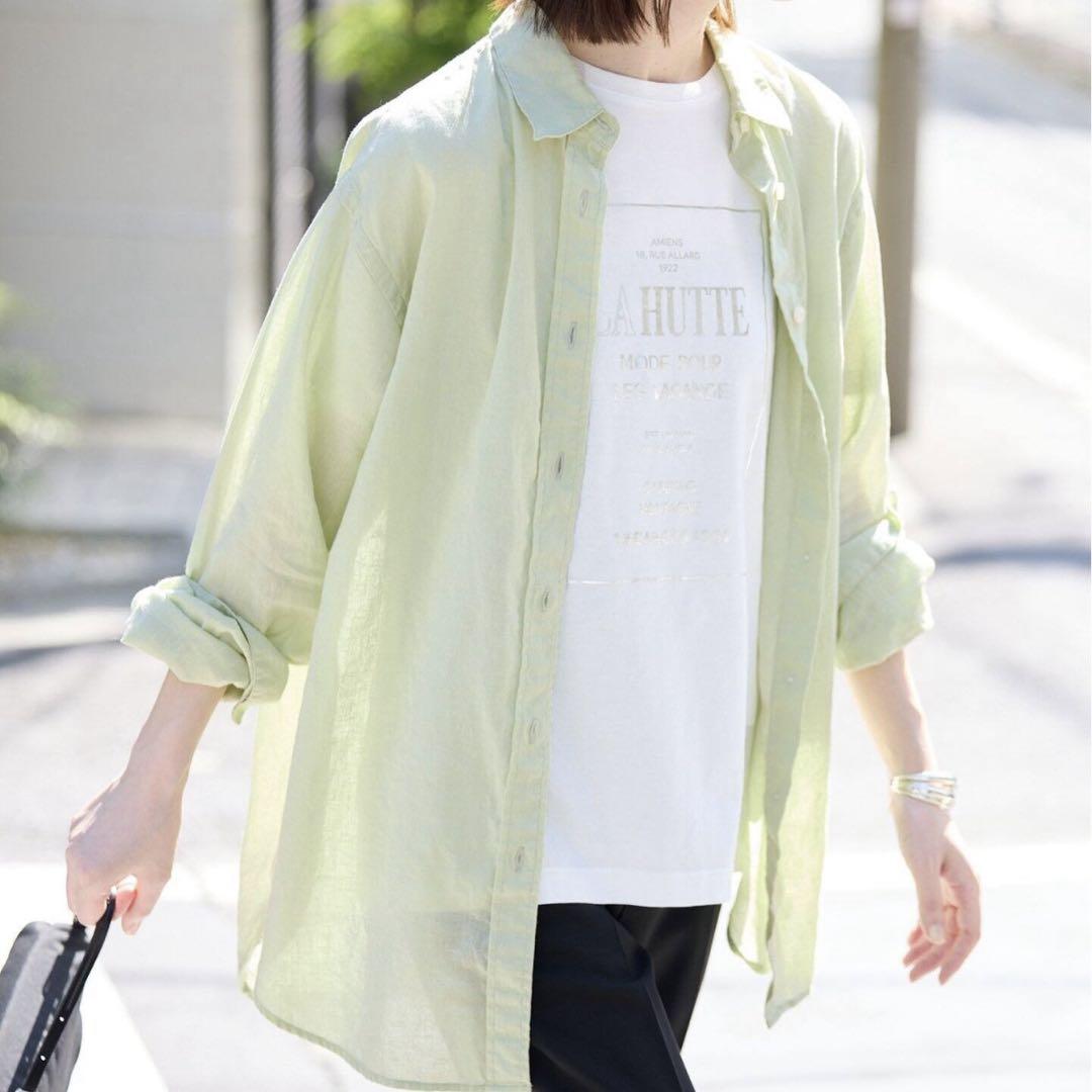 SLOBE IENA リネンコットンレギュラーシャツ