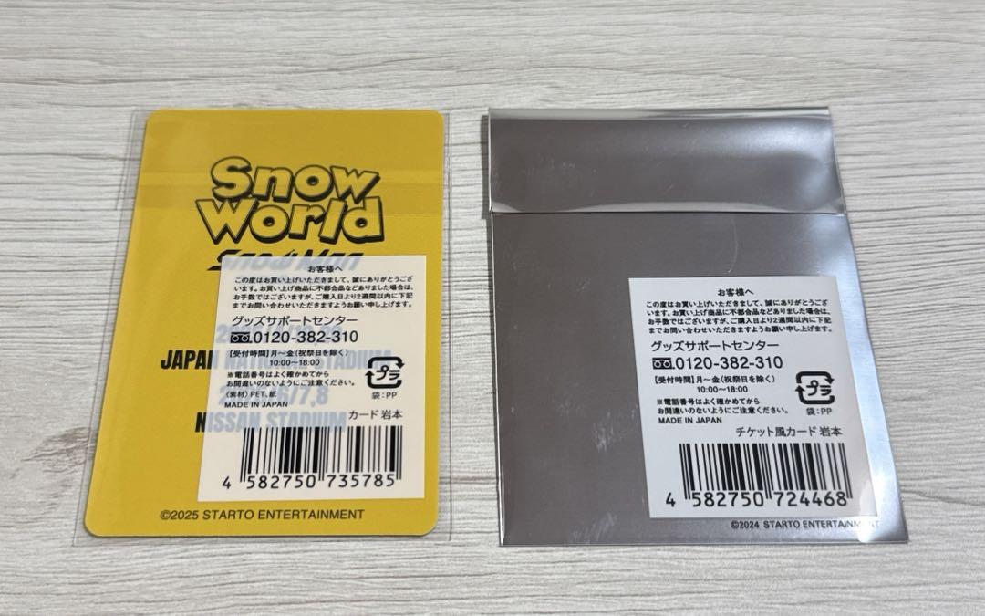 SnowMan チラ見カード&チケット風カード 岩本照 - メルカリ