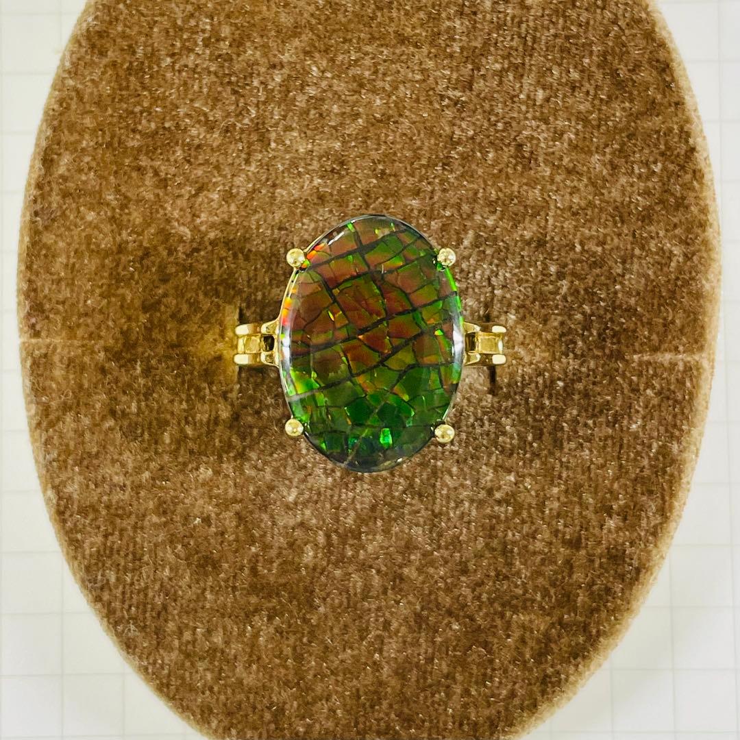 18金 アンモライト デザインリング