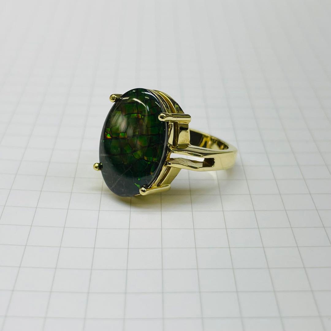 18金 アンモライト デザインリング