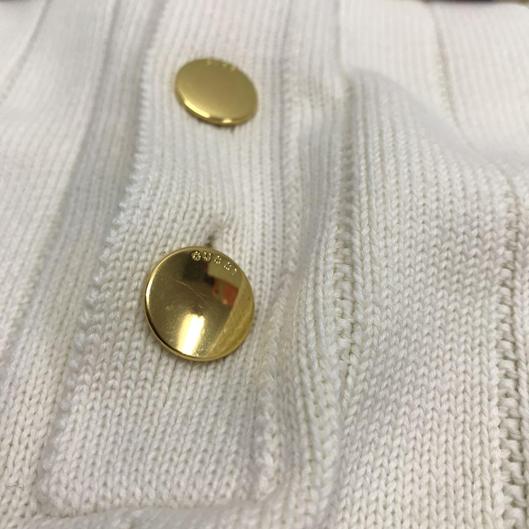 ☆未使用品☆GUCCI 半袖 ニット ポロシャツ ロゴワッペン メンズ Lサイズ