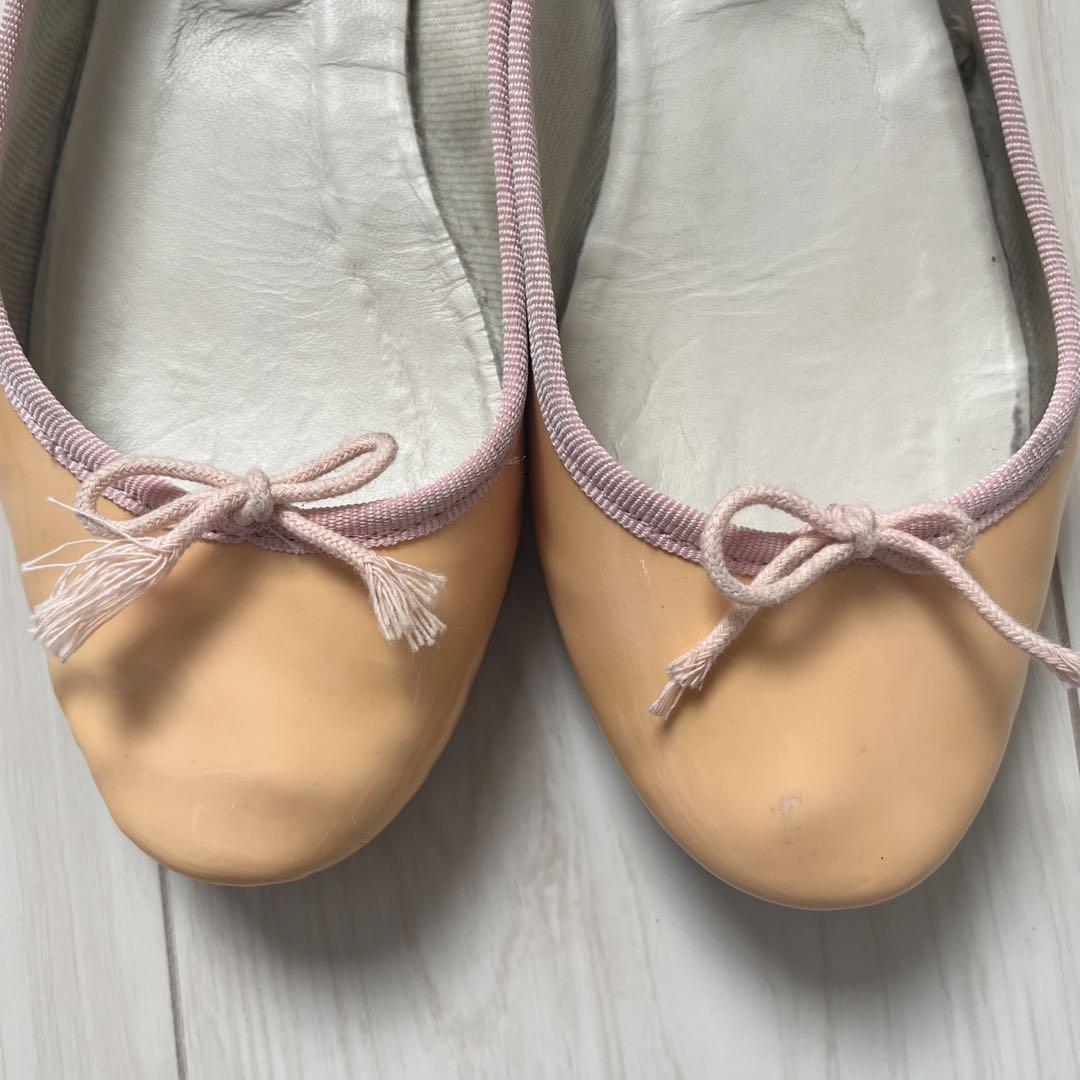 Repetto オレンジ バレエシューズ 37.5 新品未使用Repettoオレンジ色 やぎ革スエード バレエシューズ 37