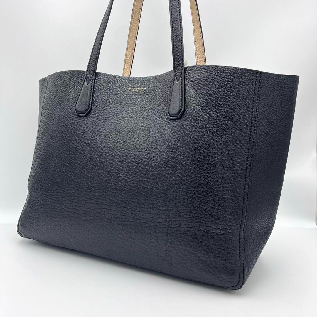 【美品】トリーバーチ トートバッグ ナイロン×レザー 肩掛け 大容量 A4可 黒 Tory Burch - 【美品】トリーバーチ エラ トートバッグ レザー