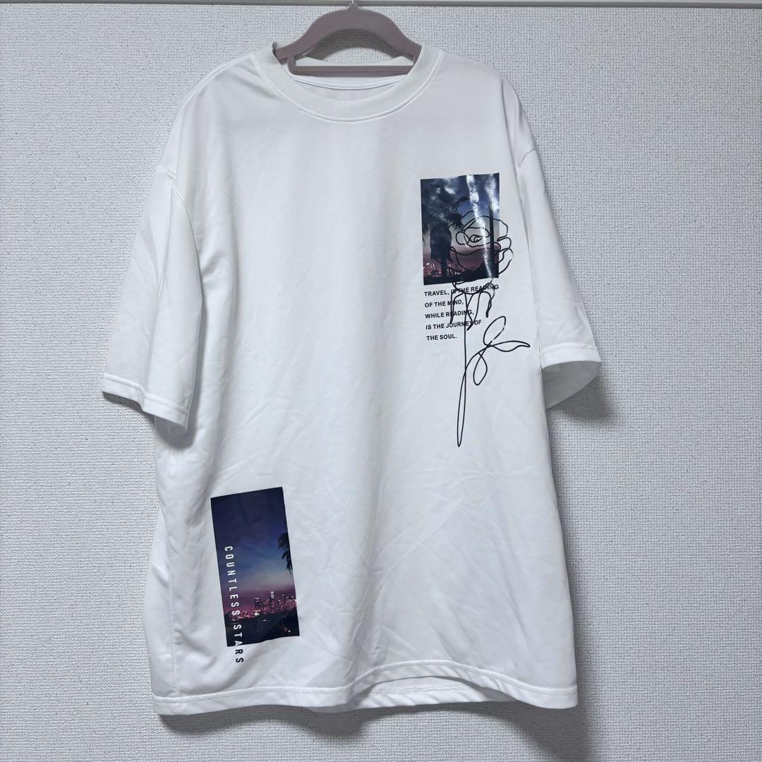 SHEIN ホワイト グラフィックTシャツ Mサイズ - メルカリ