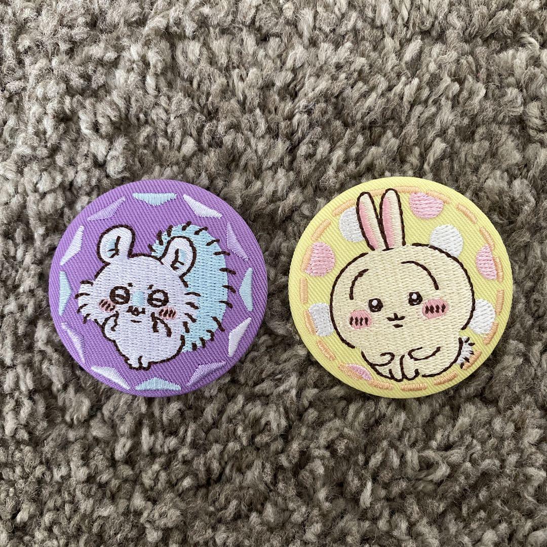 ちいかわ 刺繍缶バッジつきビスケット ③うさぎ④モモンガ