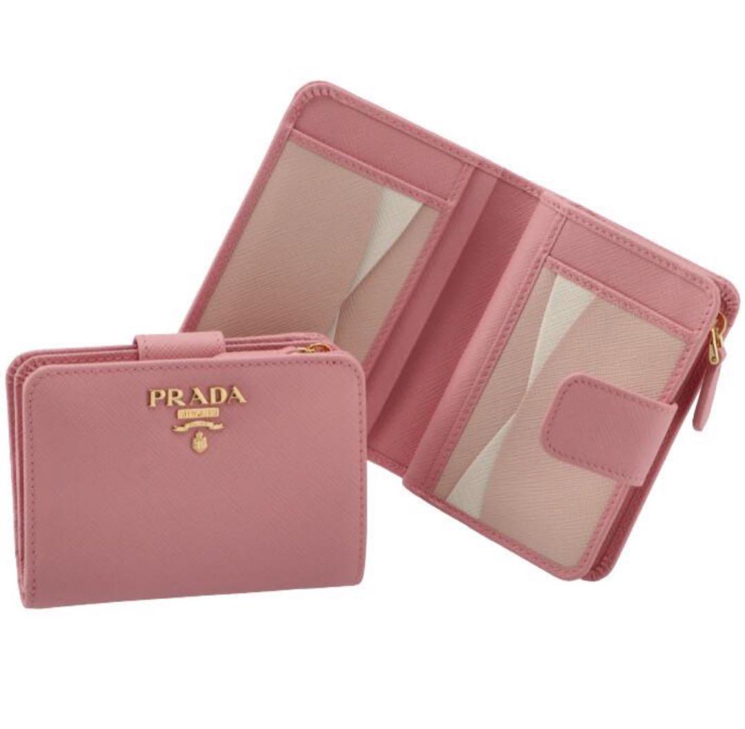 新品♡PRADAサフィーアノ バイカラ 2つ折り 財布 画像1