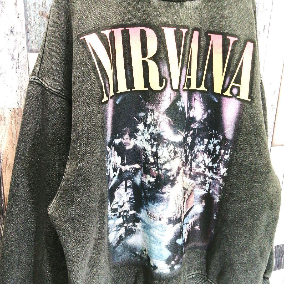 NIRVANA　ニルヴァーナ　スウェット☆バンド　両面ロゴ