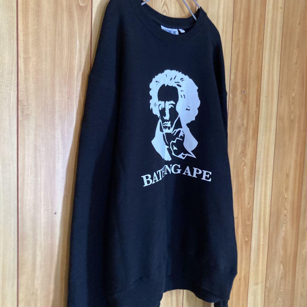 美品 A BATHING APE ベートーベン エイプ スウェット L 黒
